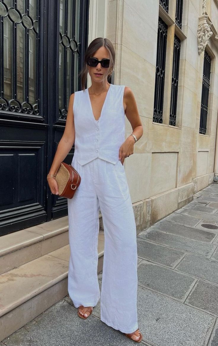 Conjunto Brisa Blanca Elegance – Colete e Calça Feminina em Linho Prime