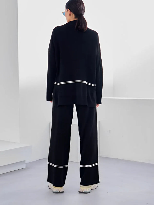 Conjunto Tricô Valentina – Gola Alta Mullet e Calça Cintura Alta Louvia